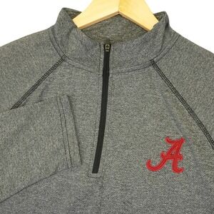 NEW Alabama Crimson Tide Quarter Zip Pullover Mens M Grey Colosseum University